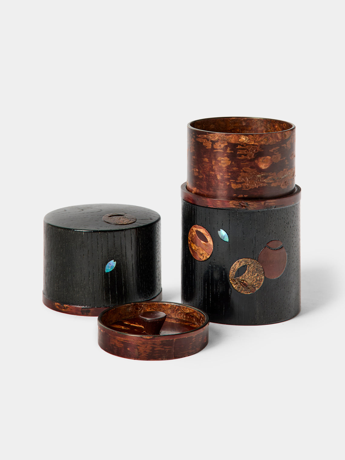 Denshiro - Urasenke Cherry Bark Tea Canister - Black - ABASK