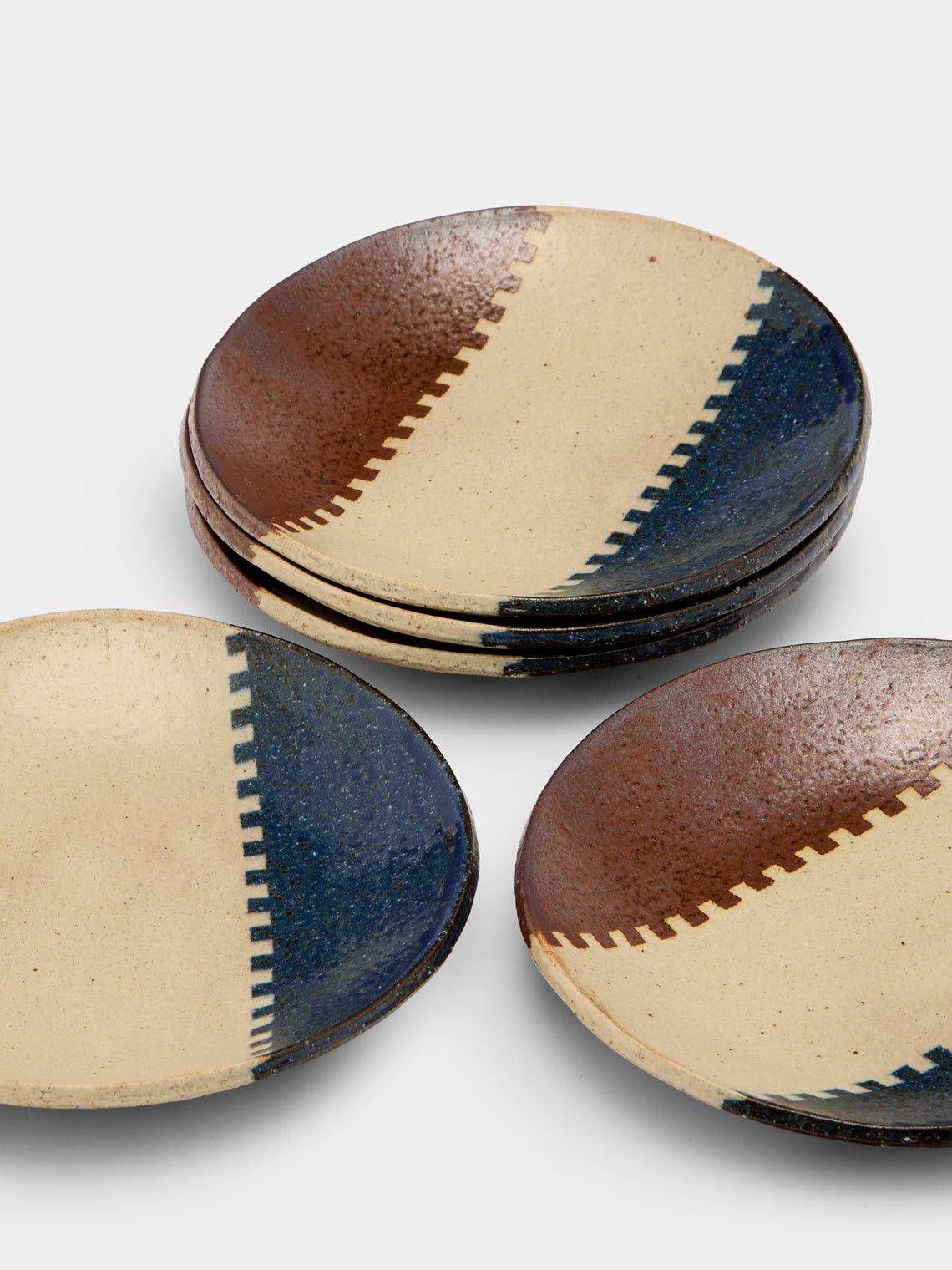 Makidani-gama - No. 3 Nerikomi Ceramic Plates – 6in/15cm (Set of 5) - Multiple - ABASK