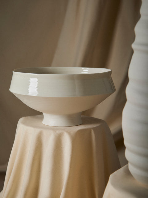 Johanne Coker - No. 3 Hand-Thrown Porcelain Bowl - White - ABASK