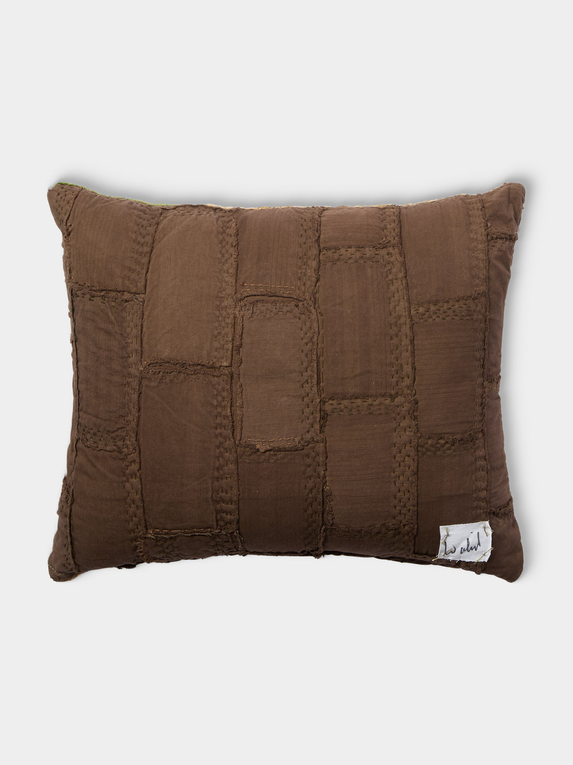 By Walid - 19th-Century Ottoman Sirma and Silk-Damask Patchwork Cotton Cushion (19.5in/50cm) - Multiple - ABASK