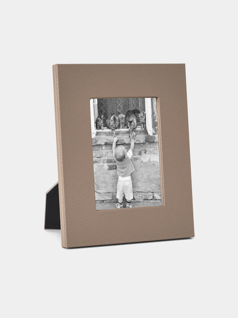 Pinetti - Leather Photo Frame (5x7”) - Taupe - ABASK - 
