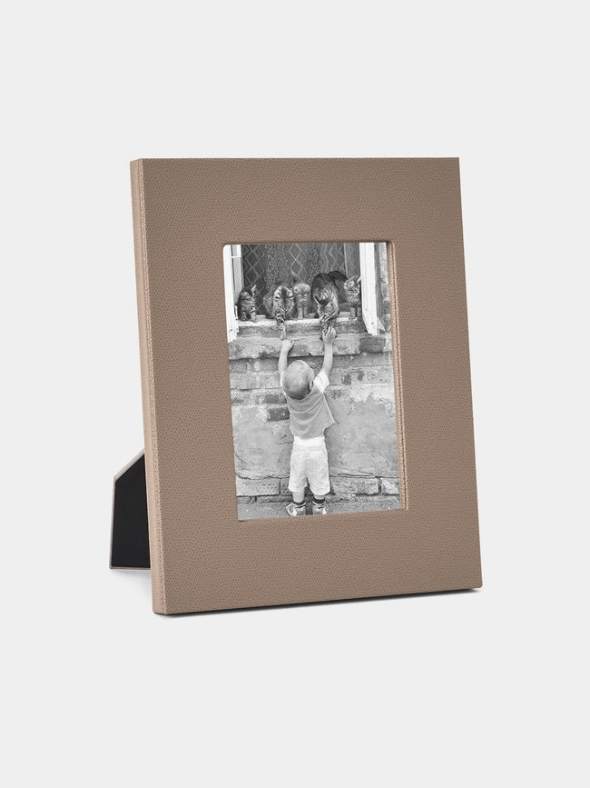 Pinetti - Leather Photo Frame (5x7”) - Taupe - ABASK - 