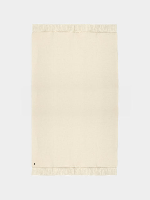 de Le Cuona - Baby Alpaca Fringed Throw (78.5in/2m) - Cream - ABASK