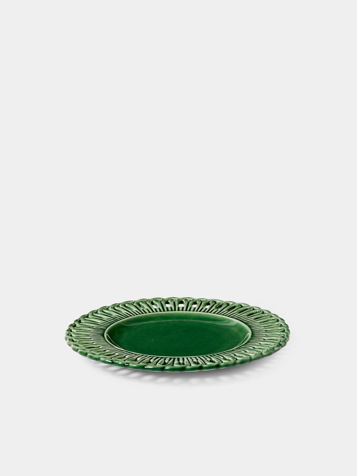 Verdolini - Arch Openwork Hand-Painted Ceramic Starter / Dessert Plate (8in/21cm) - Green - ABASK