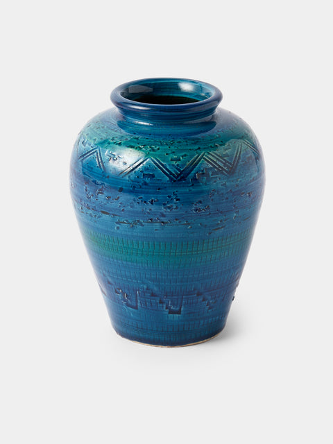 Antique and Vintage - Antique and Vintage Mid-Century Bitossi Vase - Blue - ABASK - 