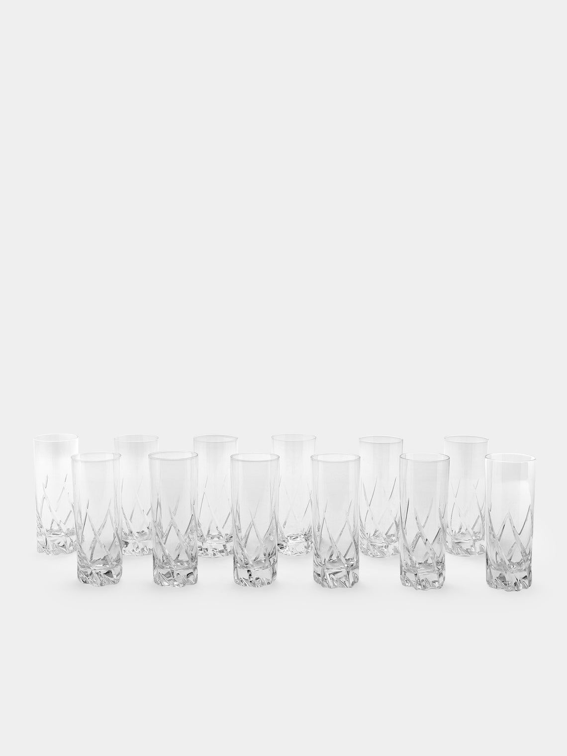 Antique and Vintage - 1950s Daum Crystal Highballs (Set of 12) - Clear - ABASK