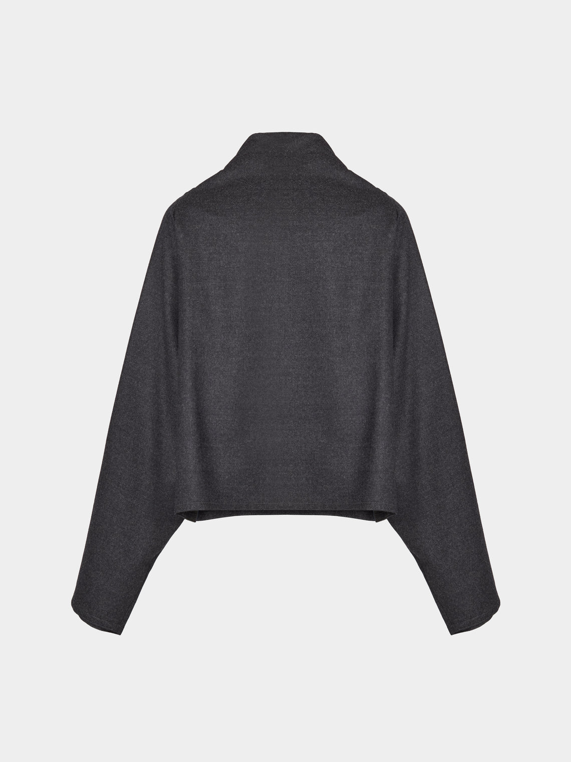 Dusan - Batwing Wool Flannel Short Oversized Top | One Size - Gray - ABASK