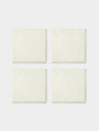 Anut Cairo - Zigzag Hand-Embroidered Linen Napkins (Set of 4) - Green - ABASK
