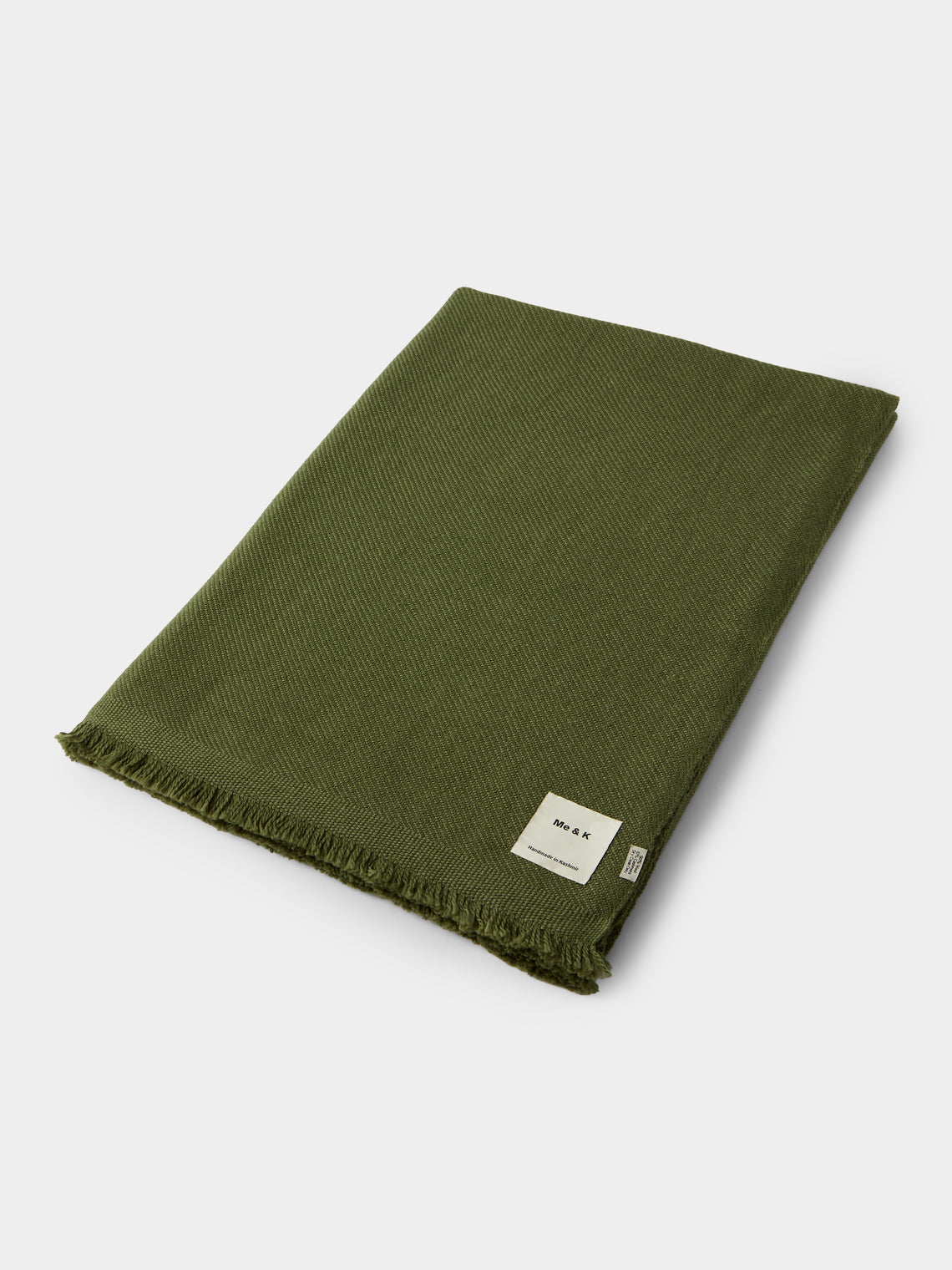 Me & K - Merino Wool and Cashmere King-Size Blanket (106in/2.7m) - Green - ABASK