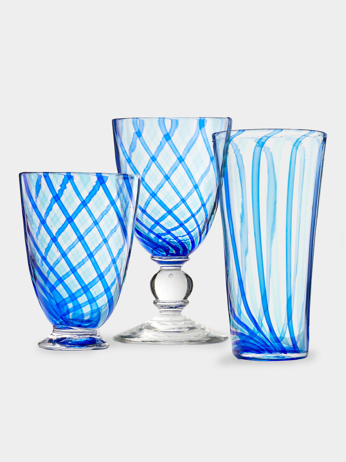 Emsie Sharp - Hand-Blown Striped Collection - Blue - ABASK - 