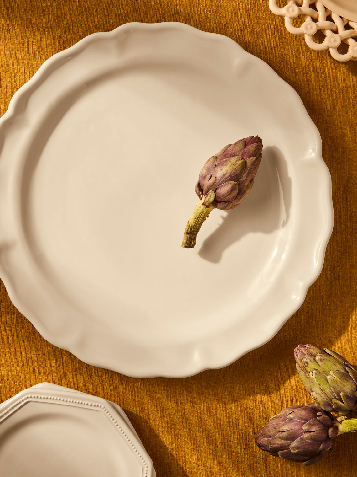 Maison Pichon Uzès - Provence Hand-Glazed Ceramic Serving Dish - White - ABASK