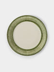 Tessalume Ceramiche - | Set of 4 | Wicker Hand-Painted Ceramic Dinner Plates - Light Green - ABASK - 