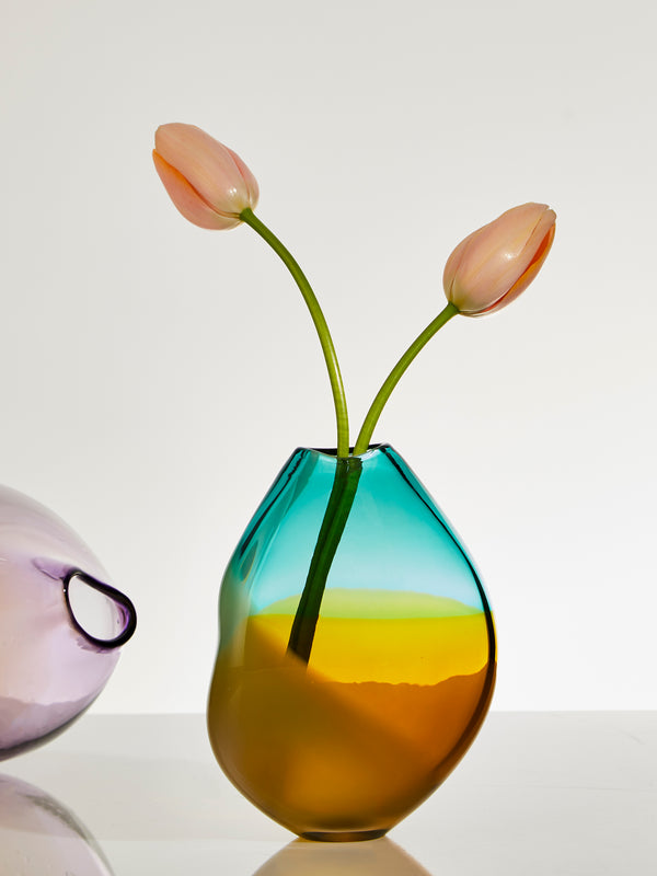 Michele Oberdieck - Ostfriesia Hand-Blown Glass Vase (8in/20cm) - Green - ABASK