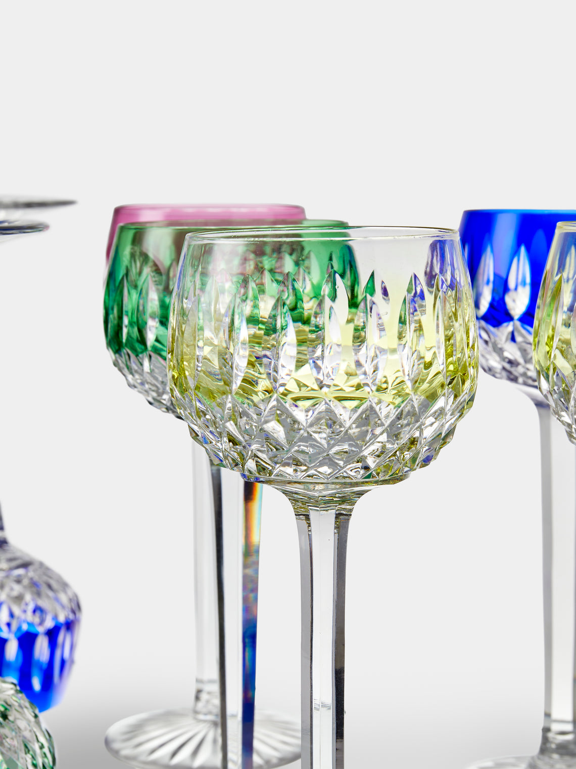 Antique and Vintage - 1950s Saint Louis Crystal Wine Glasses (Set of 12) - Multiple - ABASK