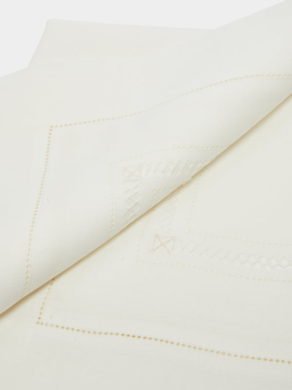 Volga Linen - Diamond-Stitch Linen Super King-Size Bedding Collection -  - ABASK