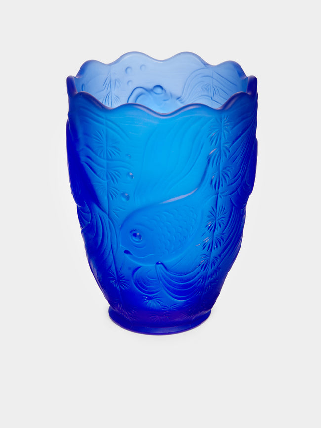 Antique and Vintage - 1950s Daum Fish Crystal Vase -  - ABASK - 