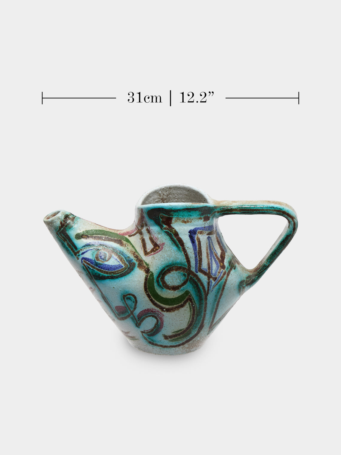 Antique and Vintage - Mid-Century Accolay Ceramic Pitcher - Blue - ABASK