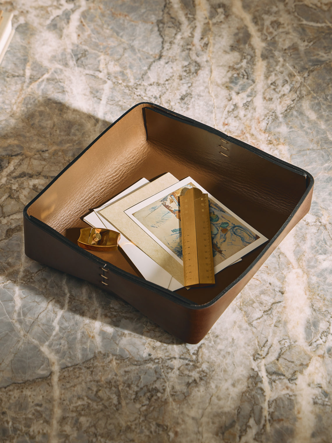 Oscar Maschera - Dario Desk Tidy - Dark Brown - ABASK