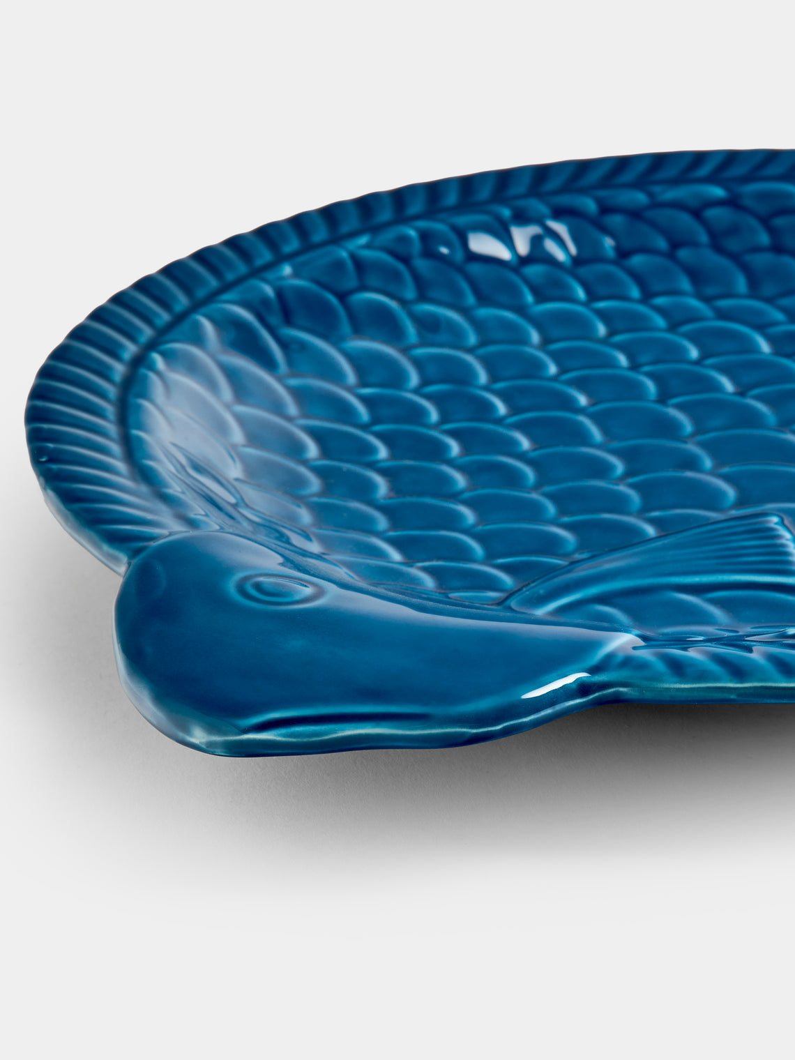 Antique and Vintage - Mid-Century Fish Ceramic Plate - Blue - ABASK