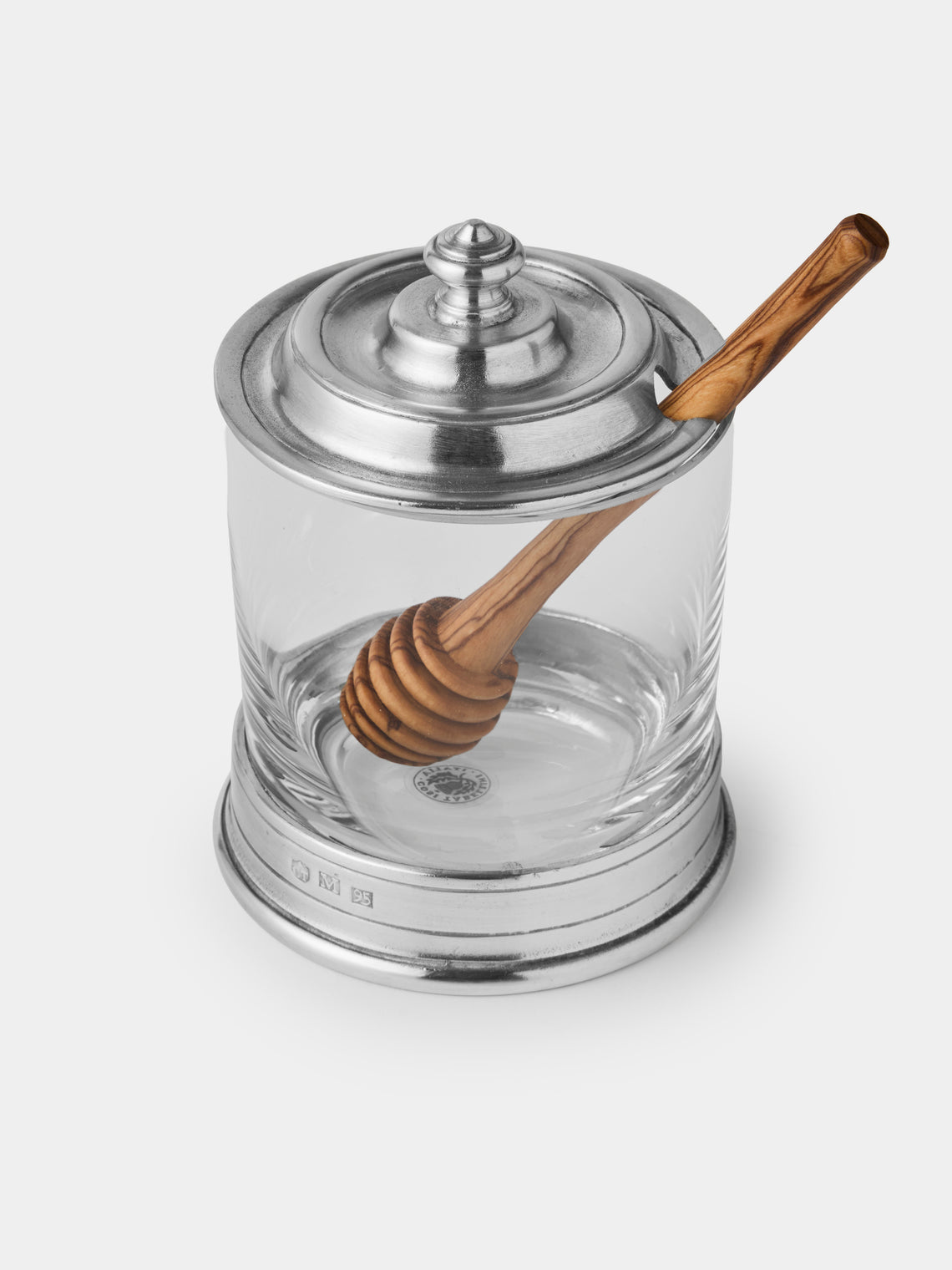 Cosi Tabellini - Sirmione Pewter Honey Pot with Drizzler - Silver - ABASK