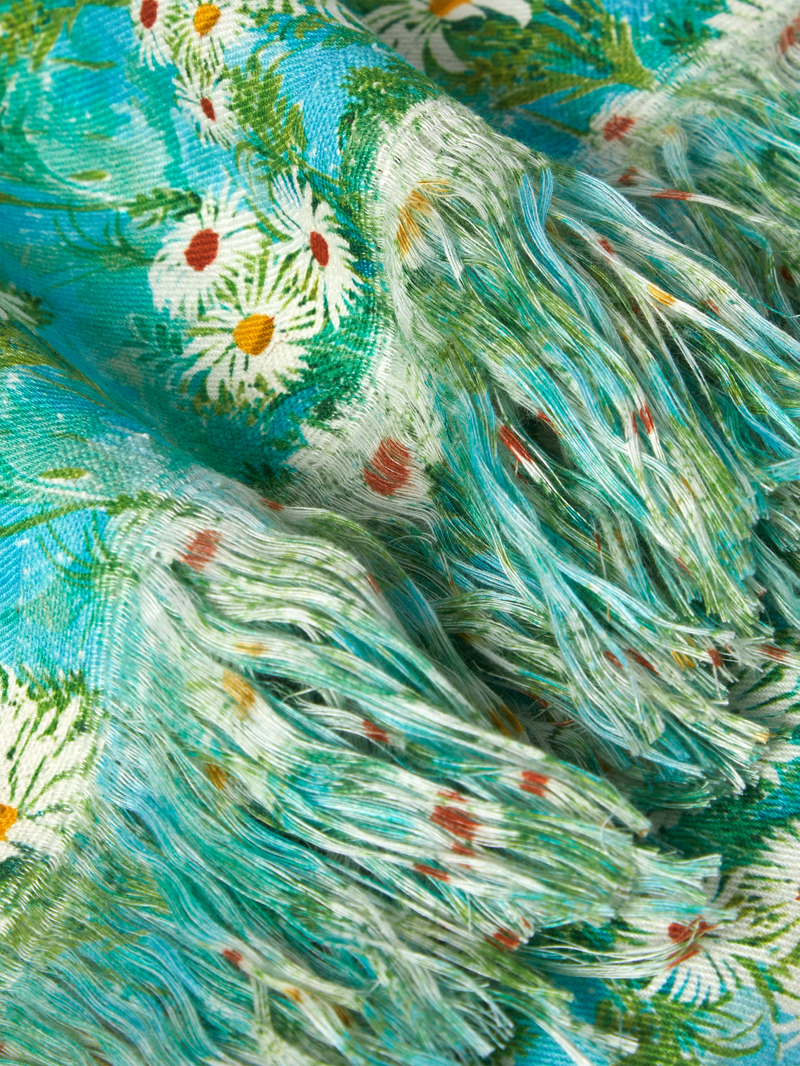 The House of Lyria - Daisies Linen Rectangular Tablecloth (138in/3.5m) - Green - ABASK