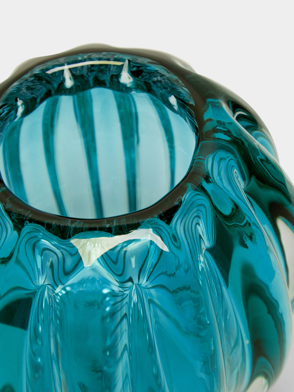 Yali Glass - Fiori Uovo Hand-Blown Murano Glass Bud Vase (4.5in/12cm) - Green - ABASK