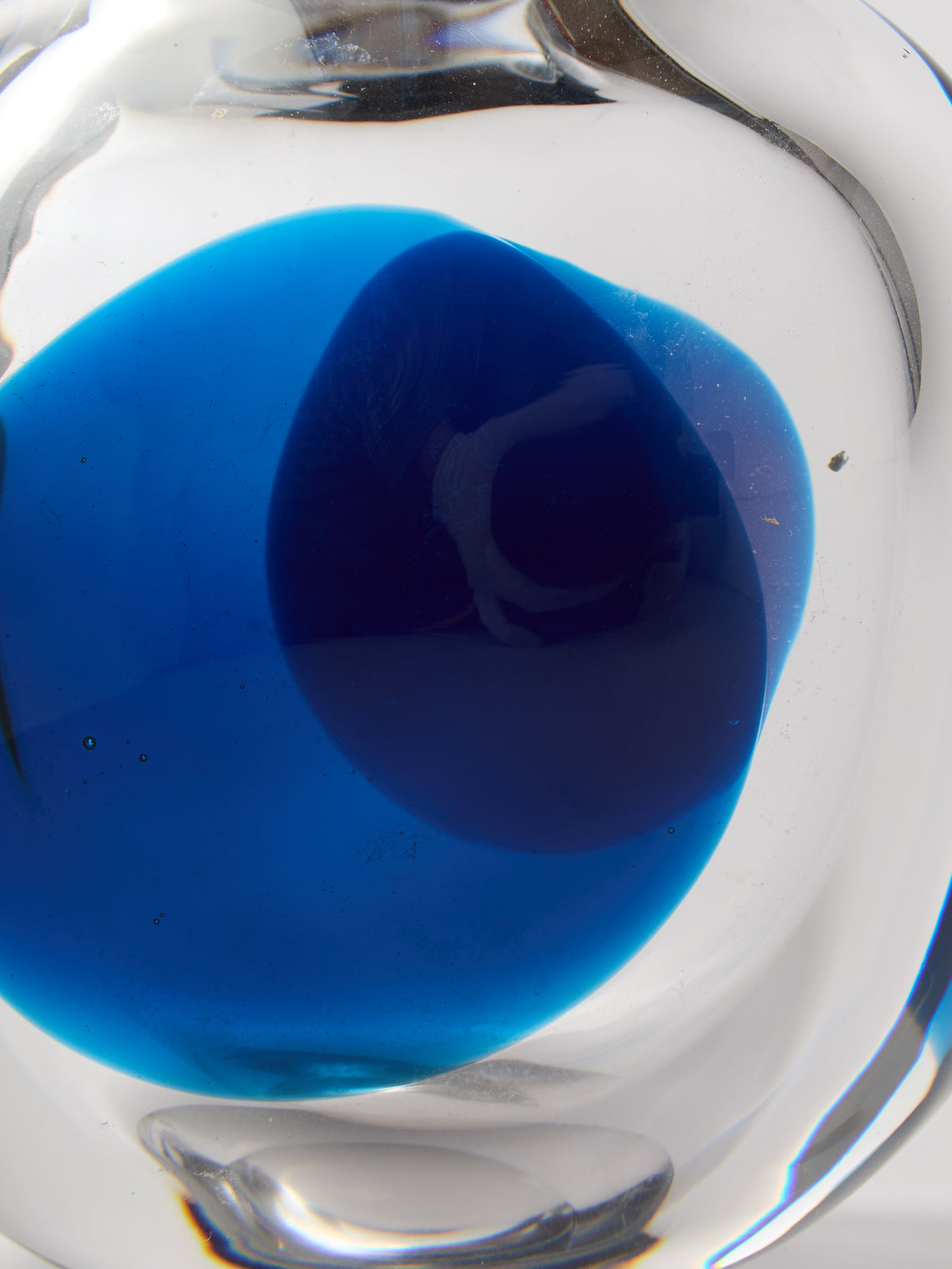 Antique and Vintage - 1970s Galliano Ferro Murano Glass Vase (6in/15cm) - Blue - ABASK