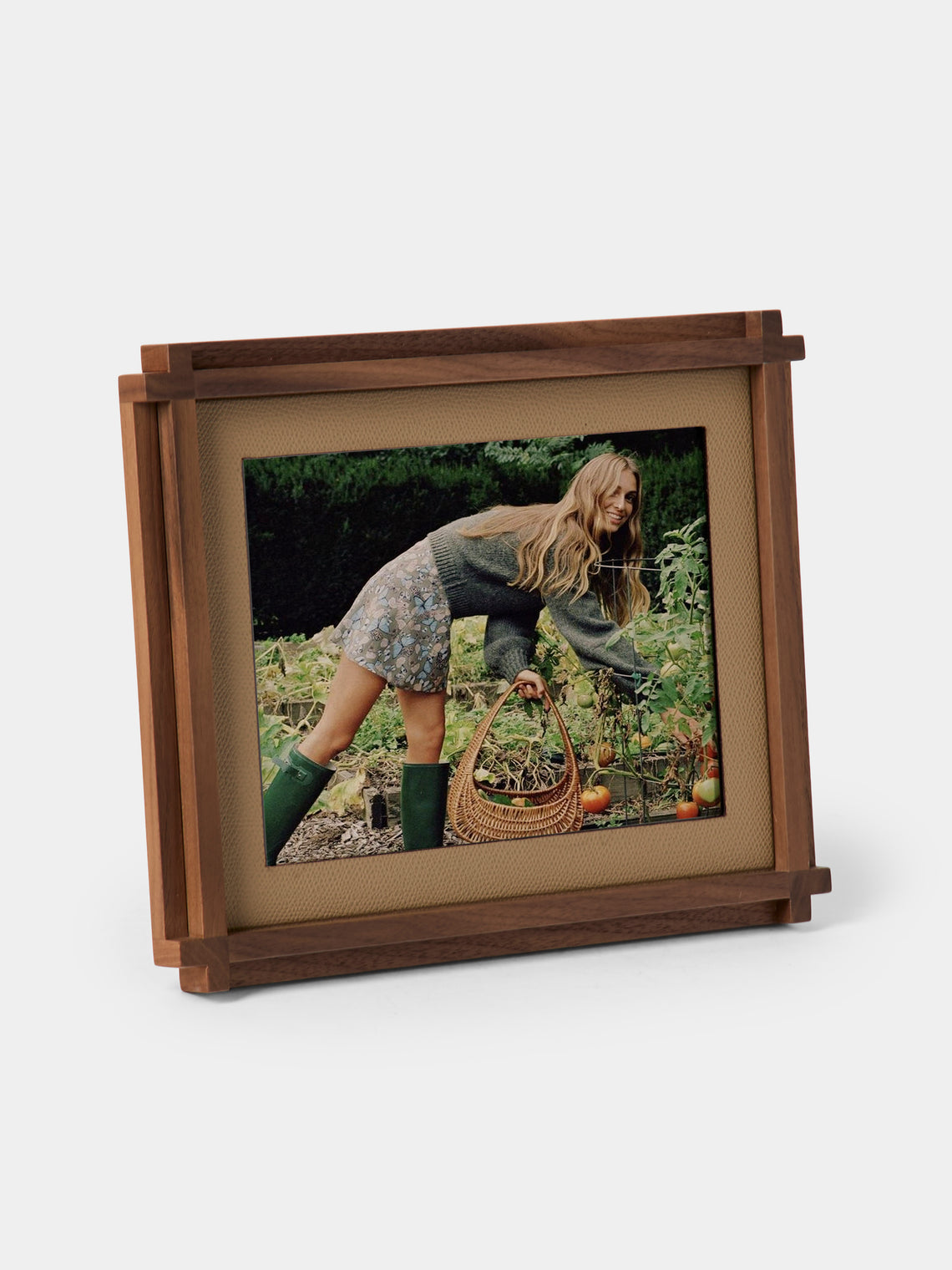 Giobagnara - Structura Leather and Wood Photo Frame (5x7") - Brown - ABASK