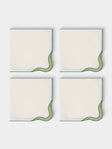 Cosima Swayze - | Set of 4 | x Los Encajeros Wave Linen Napkins - White - ABASK  - 