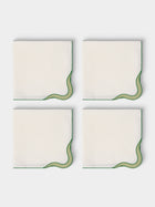 Cosima Swayze - | Set of 4 | x Los Encajeros Wave Linen Napkins - White - ABASK  - 