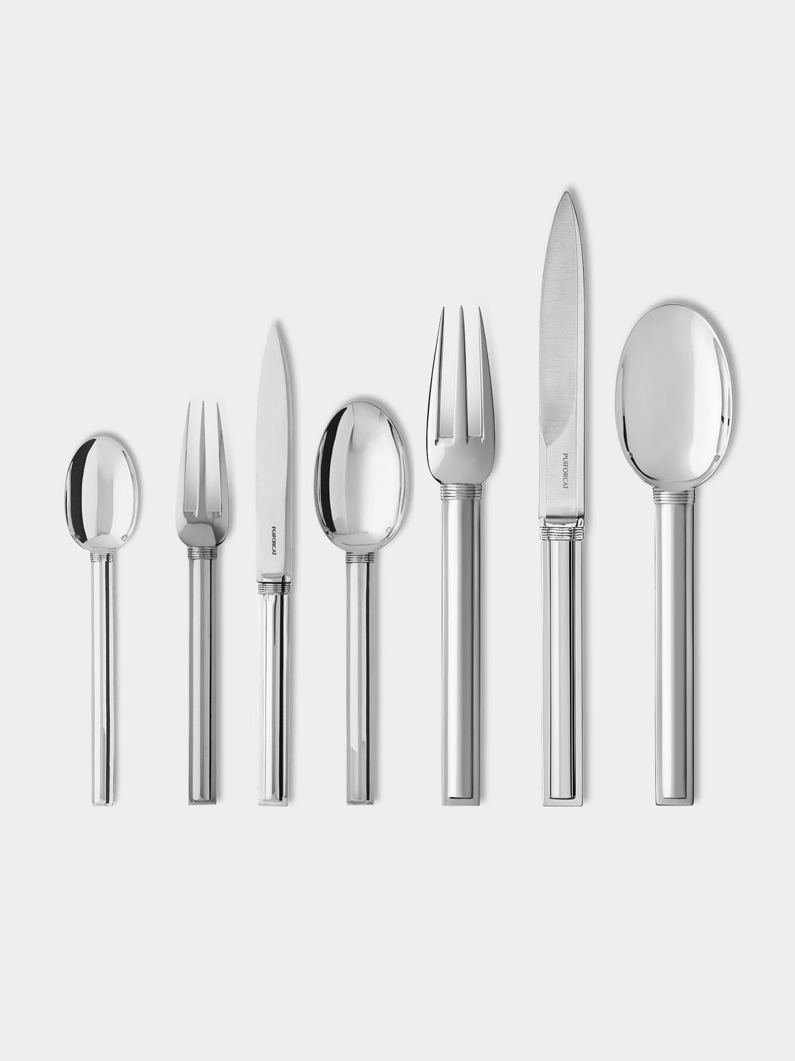 Puiforcat - Cannes Sterling Silver Cutlery (Set of 7 Pieces) - Silver - ABASK - 