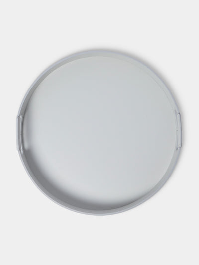 RUDI - Ginepro Leather Round Tray (16.5in/42.5cm) - White - ABASK - 