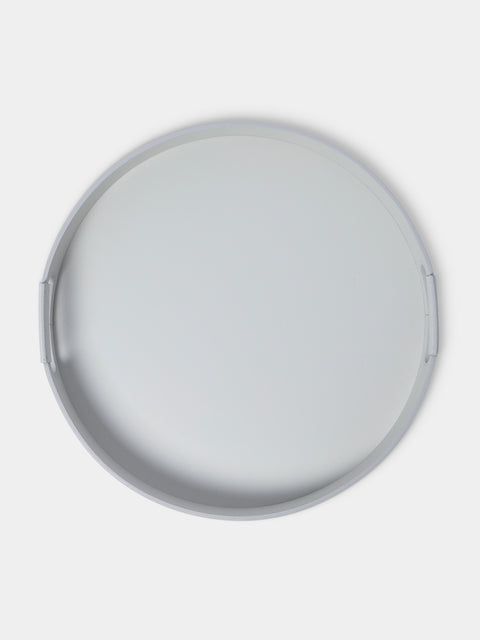 RUDI - Ginepro Leather Round Tray (16.5in/42.5cm) - White - ABASK - 