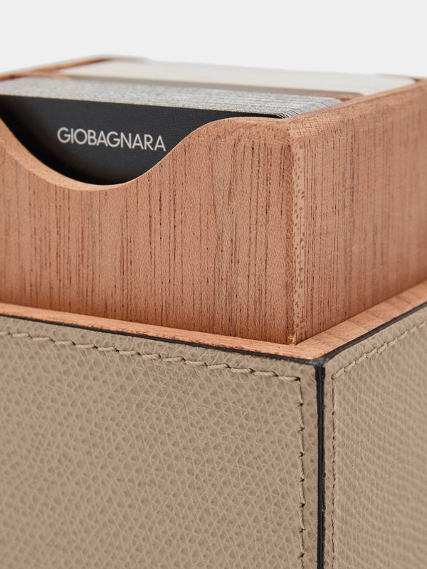 Giobagnara - Naples Leather Playing Cards Set - Beige - ABASK