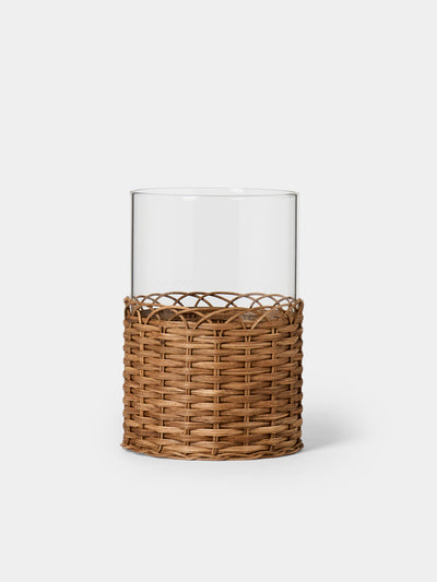 Pigment France - Wideville Rattan Small Candle Holder - Brown - ABASK - 