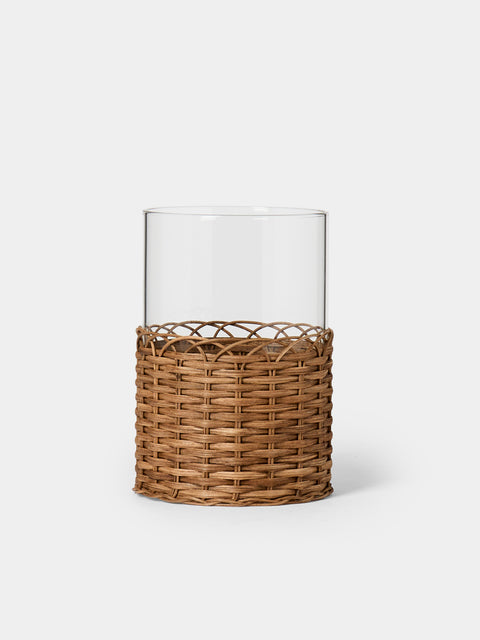 Pigment France - Wideville Rattan Small Candle Holder - Brown - ABASK - 