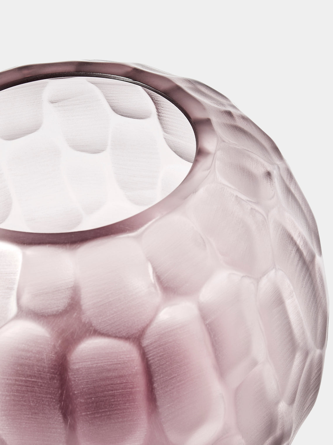 Micheluzzi Glass - Riccio Ametista Bamboo Hand-Blown Murano Glass Vase (6.5in/16.5cm) - Purple - ABASK