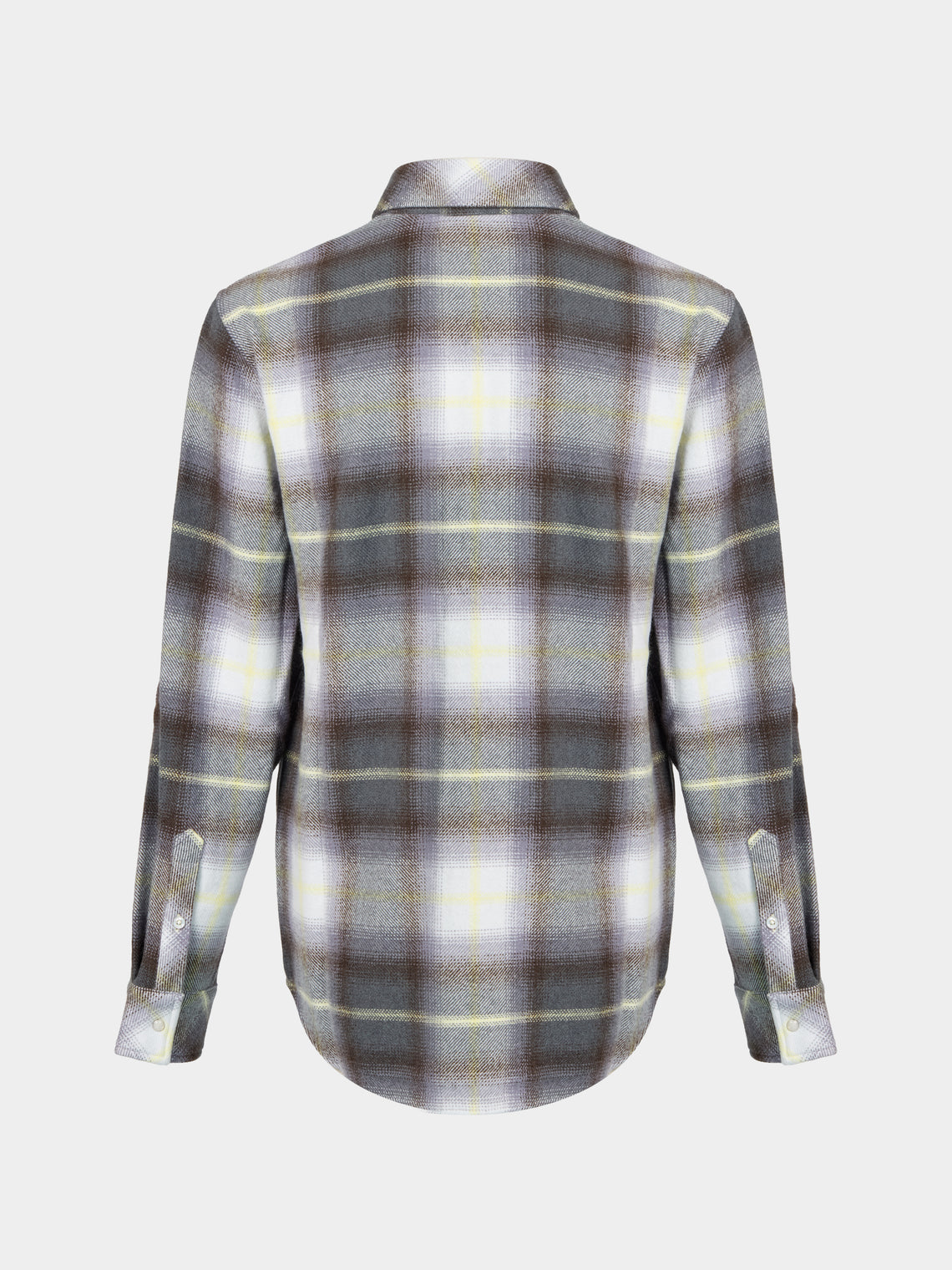 God's True Cashmere - Pewter Shadow Plaid Cashmere Shirt | Size: M - Gray - ABASK