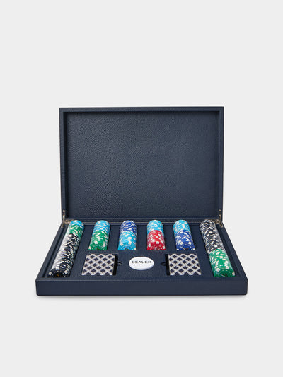 Belotier - Leather Poker Set - Navy - ABASK - 