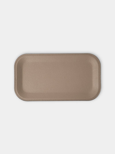 Pinetti - Victor Leather Trinket Tray (11.5in/29.5cm) - Taupe - ABASK - 