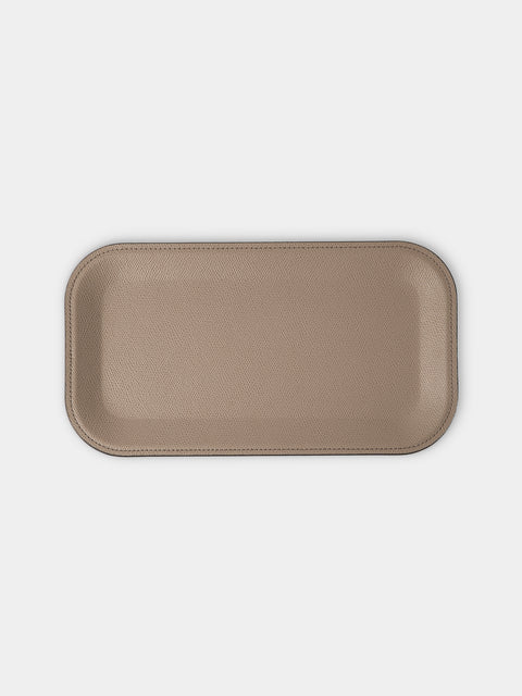 Pinetti - Victor Leather Trinket Tray (11.5in/29.5cm) - Taupe - ABASK - 