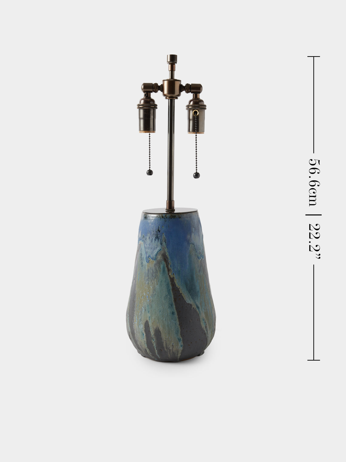 Peter Speliopoulos Projects - Hand-Glazed Stoneware Table Lamp - Blue - ABASK