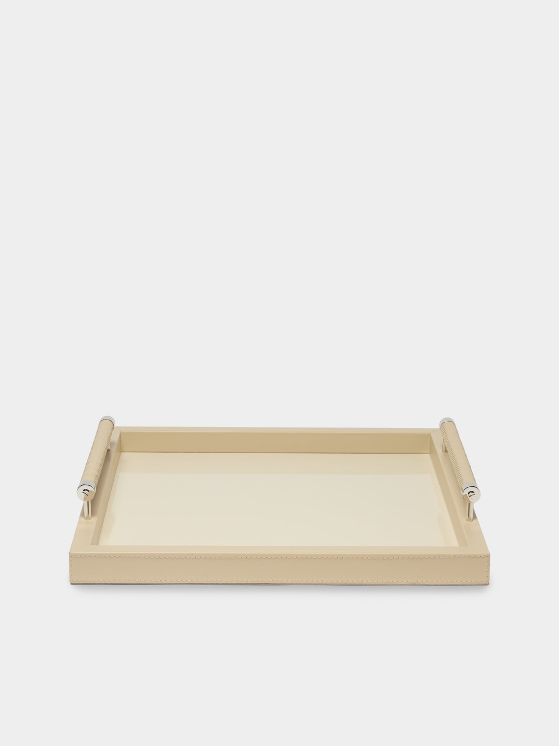 Riviere - Diana Lacquered Wood Tray (18in/46cm) - Ivory - ABASK