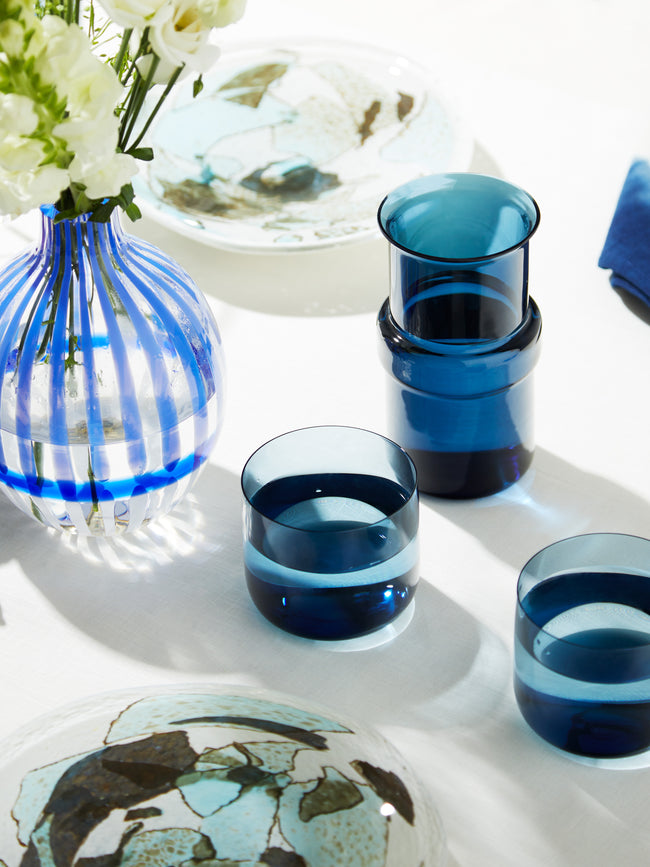 NasonMoretti - Murano Carafe & Glass Set - Blue - ABASK