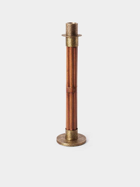 Viya - Namsai Brass Medium Candle Holder - Brown - ABASK - 