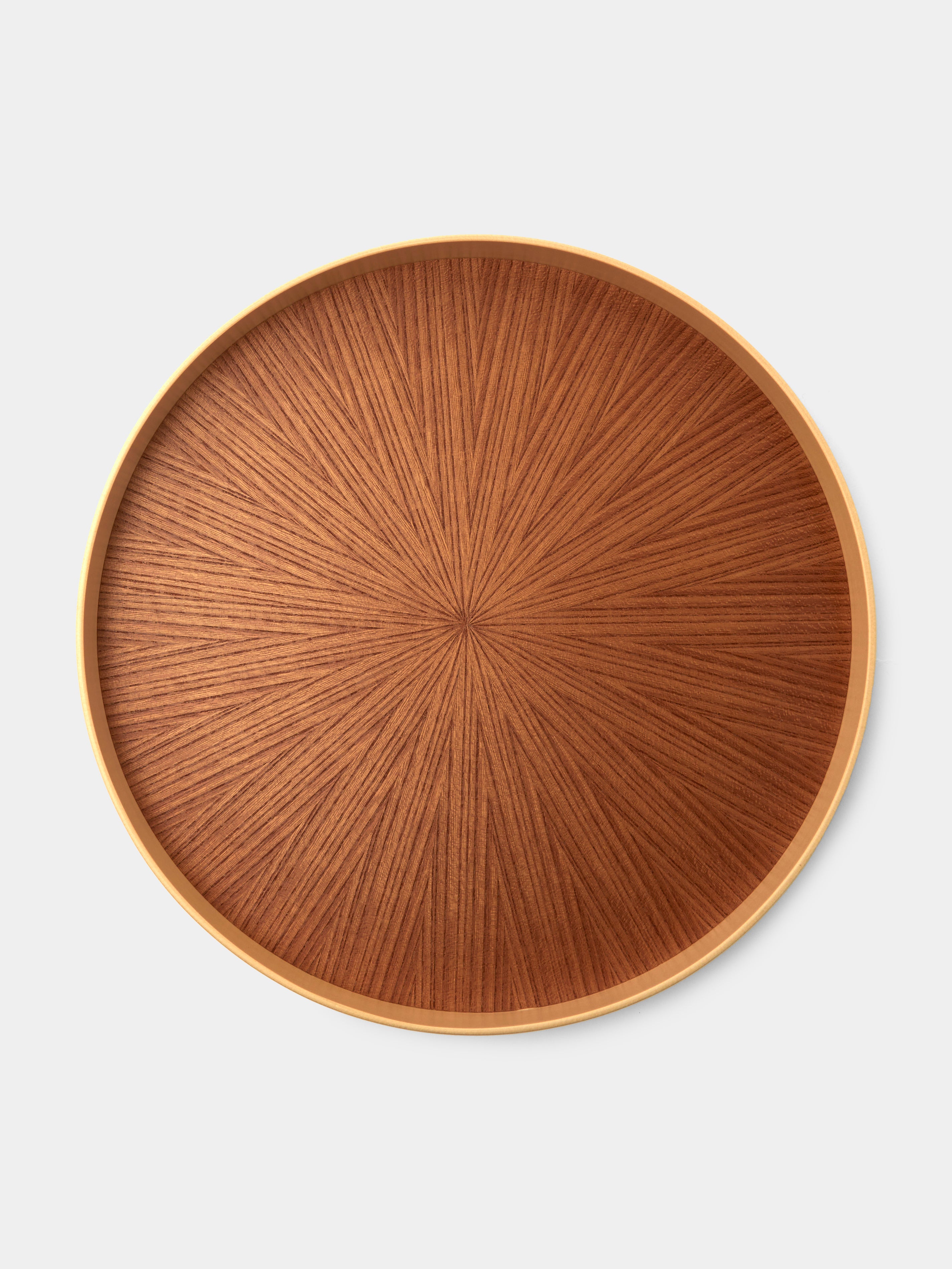 Abask - Rays Zelkova Wood Round Tray (11in/28cm)