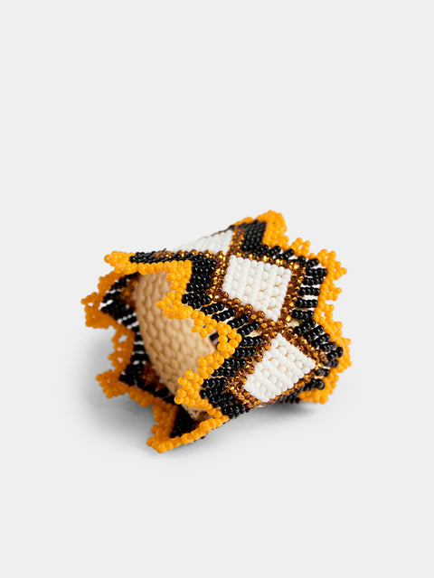 CasaLatina - Beaded Napkin Rings (Set of 4) - Yellow - ABASK - 