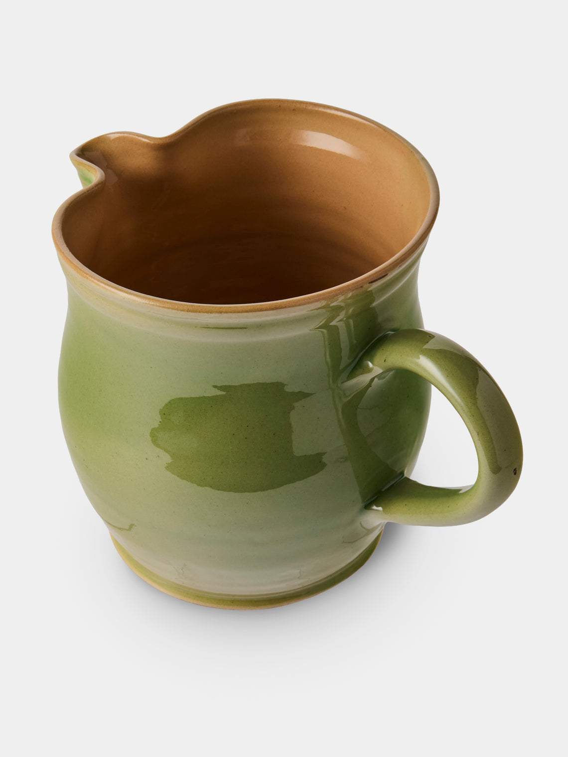 Poterie d’Évires - Cows Hand-Painted Ceramic Medium Jug - Green - ABASK