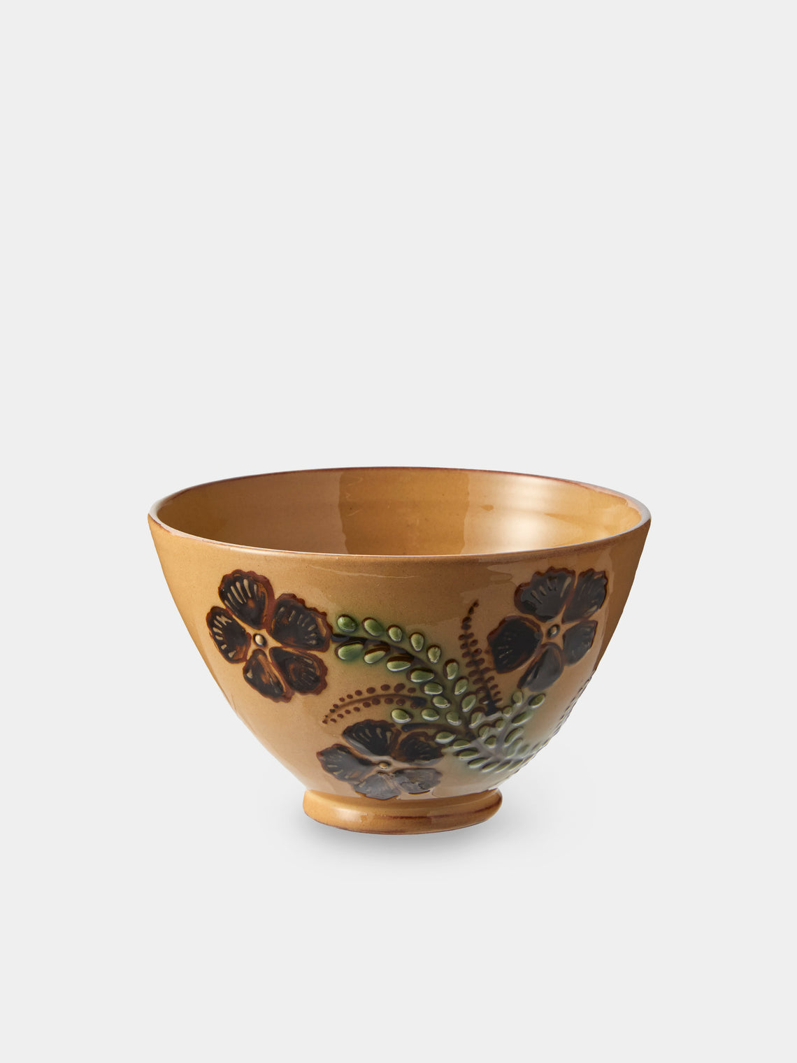 Poterie d’Évires - Flowers Hand-Painted Ceramic Small Bowls (Set of 4) - Cream - ABASK