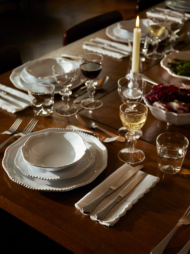 Astier de Villatte - Clarabelle Hand-Glazed Ceramic Salad / Dessert Plate (Set of 2) - White - ABASK